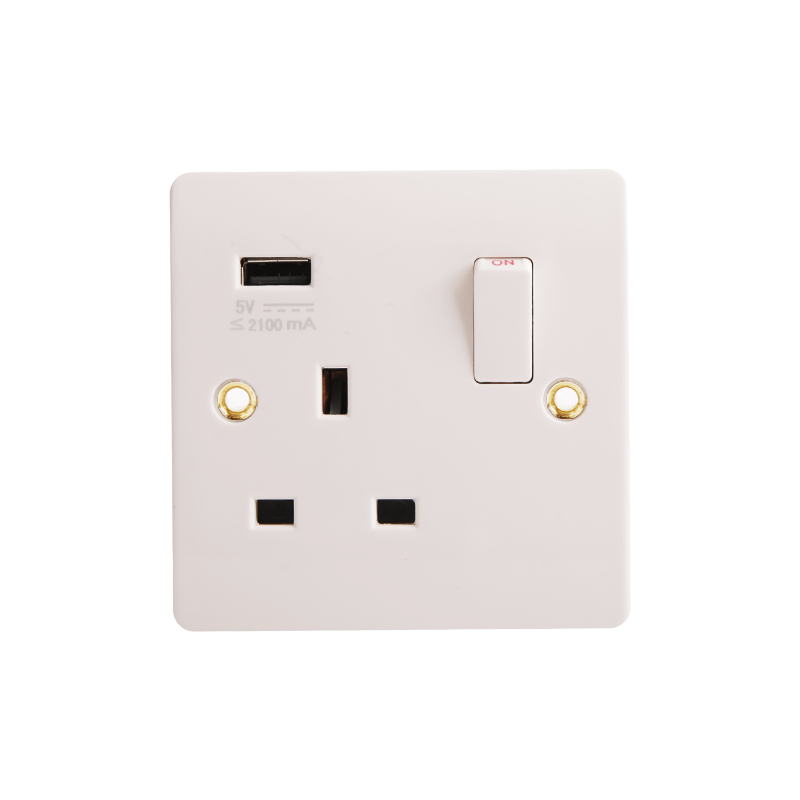 Bakelit 13A spínaná zásuvka s USB (2.1A) HK6113V-UB